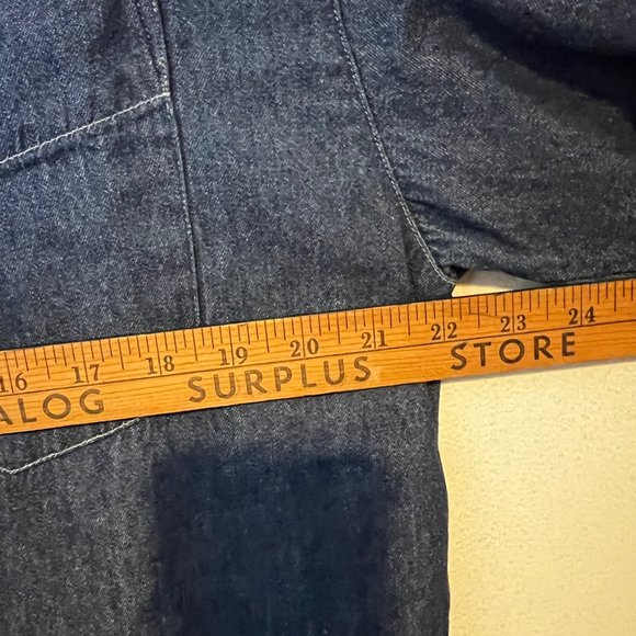 VINTAGE Backroad Blues Shirt Blue Jean Christmas Festive HO HO Santa Button Down - Picture 4 of 9